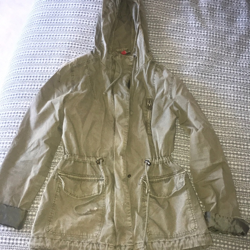 Army Green Zip Up Jacket